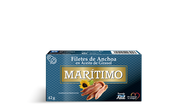 Filetes de Anchoa Marítimo en Aceite de Girasol 42 gr.