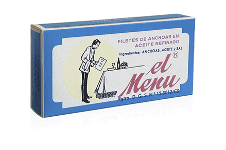 Caja antigua anchoas en aceite El Menú